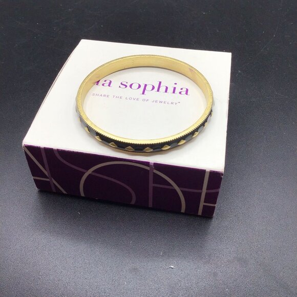 Lia Sophia Bracelet New in Box Cityscape Charcoal Enamel Bracelet Small Signed - Picture 5 of 7